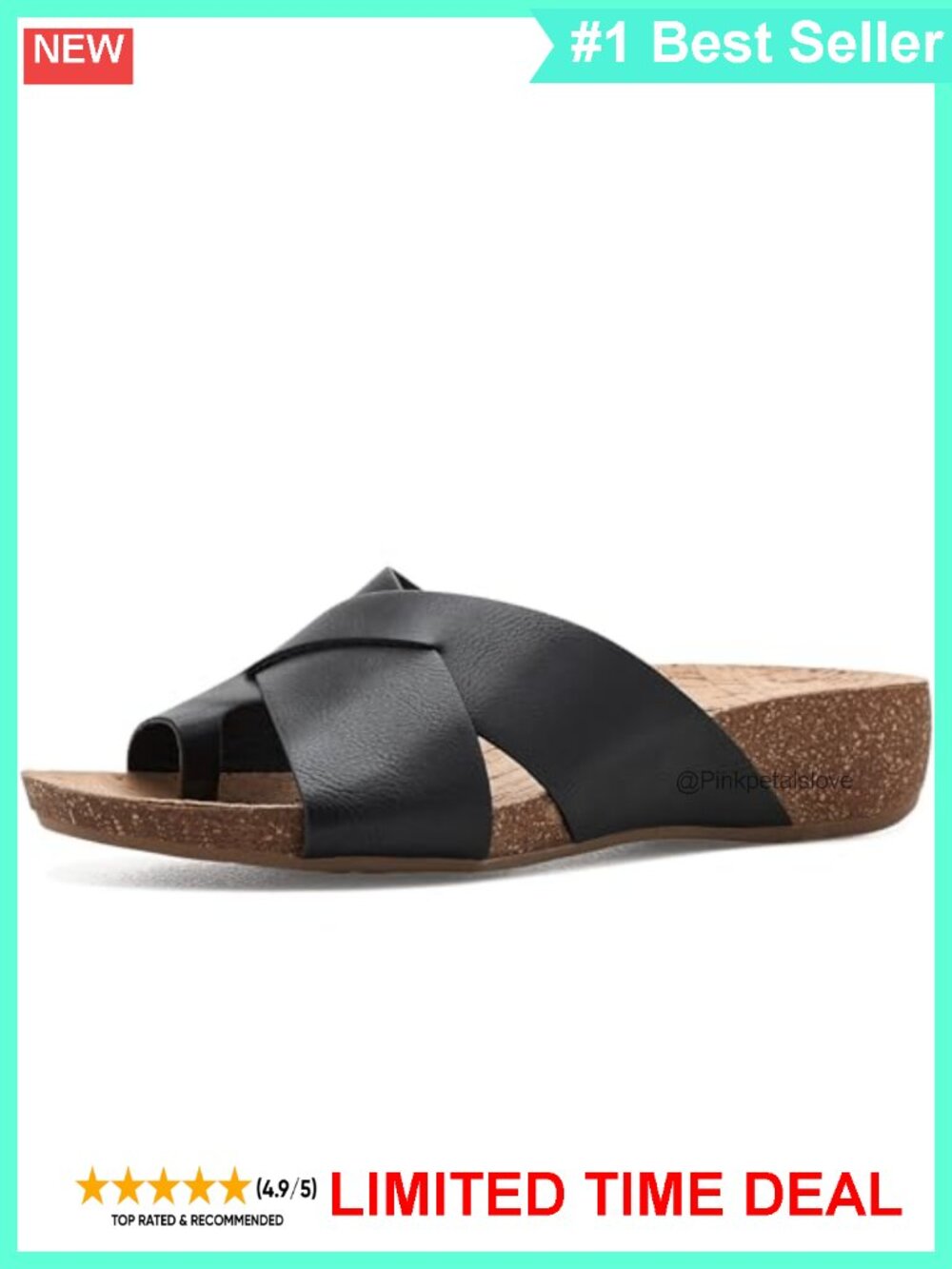 Cork Wedge Platform Sandals Comfort Footbed Vegan Lining